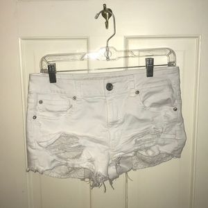 White Jean Shorts